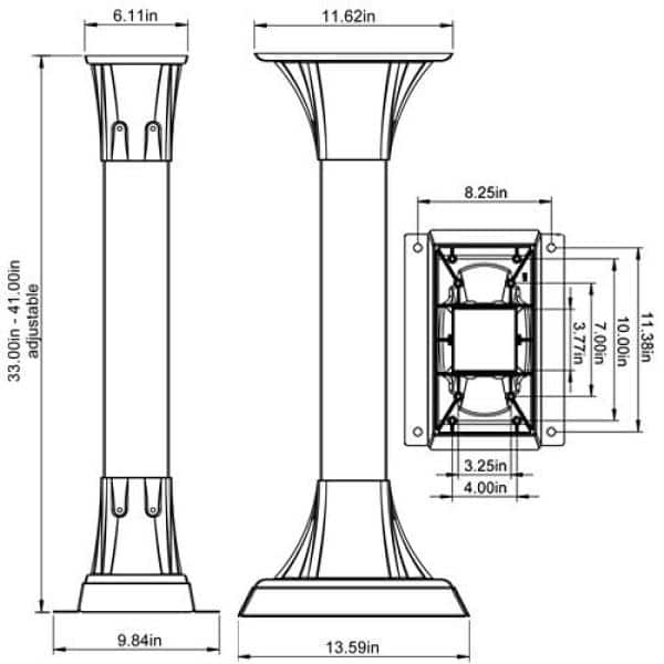 Callaway White Aluminum Adjustable Mailbox Post, 41" Height