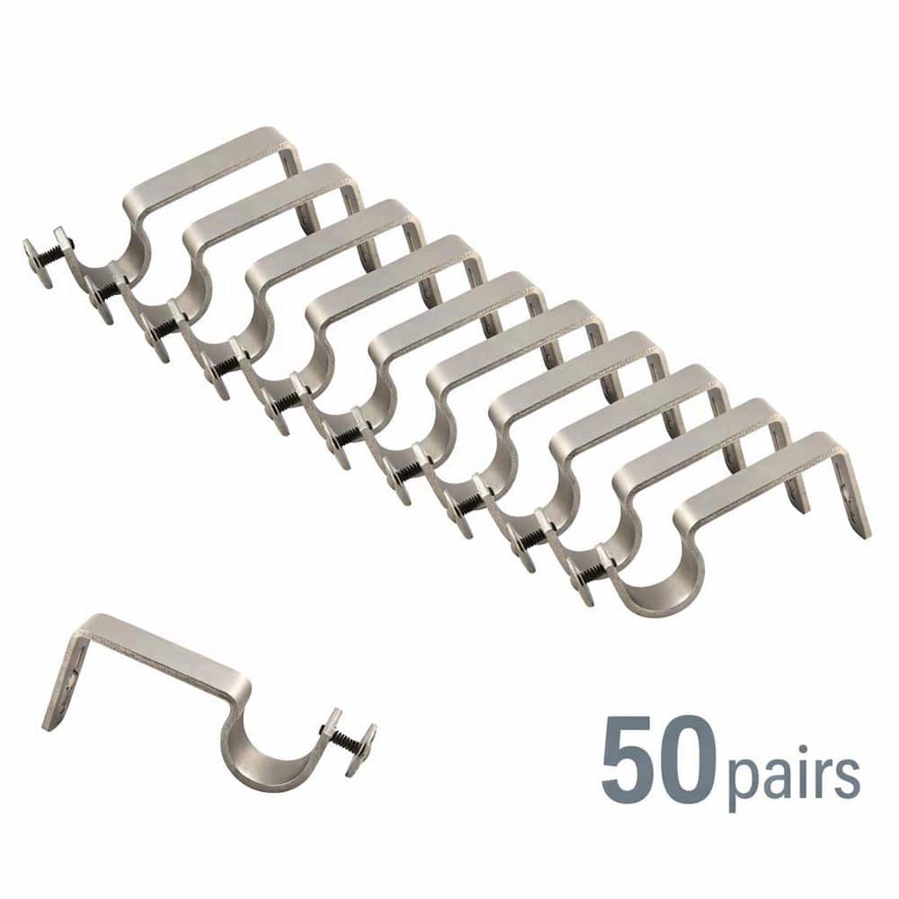 Satin Nickel Steel Single 3.625 in. Projection Curtain Rod Bracket for 1 in. Rods (25 pairs) price history on PriceWatchPro