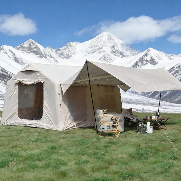 Coporesell 9.8 ft. x 13 ft. Beige Waterproof and Windproof Blow-Up