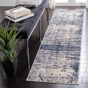 Adirondack Gold/Navy 3 ft. x 6 ft. Abstract Runner Rug