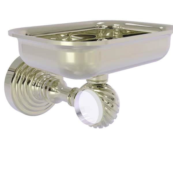 Pacific Grove Collection Wall Mounted Soap Dish Holder with Twisted Accents in Polished Nickel