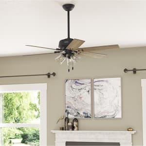 Hilmouth 52 in. Indoor Matte Black Ceiling Fan with Light