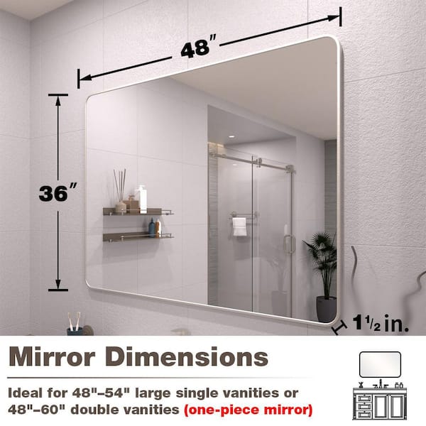 TaiMei 48 in. W x 36 in. H Rectangular Framed Wall Bathroom Vanity