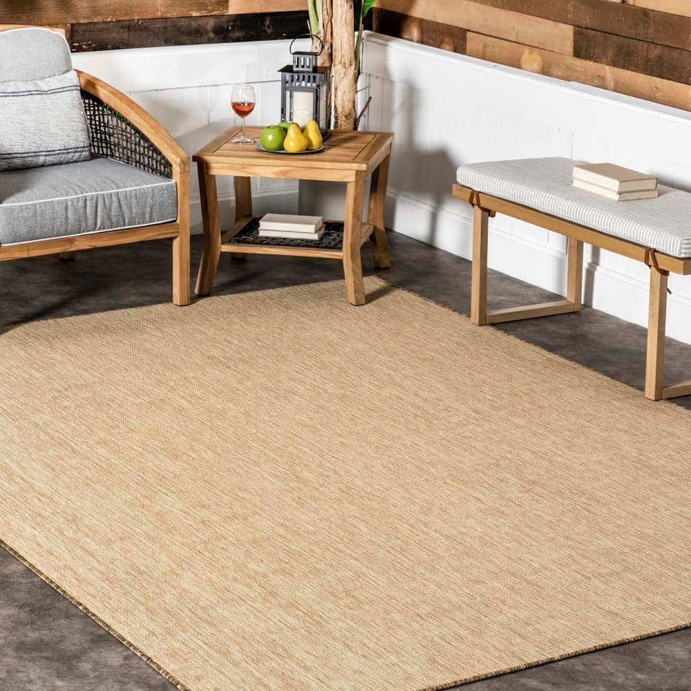 Nakia Natural Flat Woven Synthetic 2' x 3' Indoor/Outdoor Rug