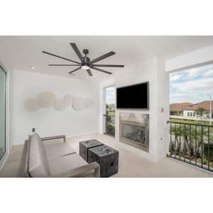 Vast 72 in. Indoor/Outdoor Integrated LED Bronze Mid-Century Modern Ceiling Fan with Remote for Living Room and Bedroom