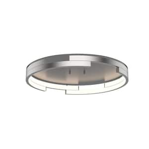 Anello Minor 19 in. 1 Light 50-Watt Brushed Nickel Integrated LED Flush Mount