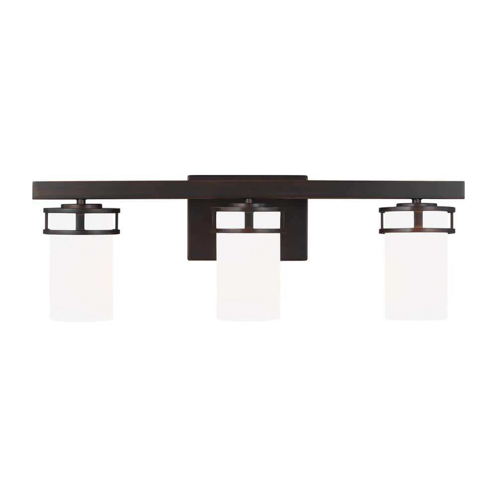 Robie 24 in. 3-Light Bronze Transitional Rustic Wall Bathroom Vanity Light with Etched White Glass Shades price history on PriceWatchPro