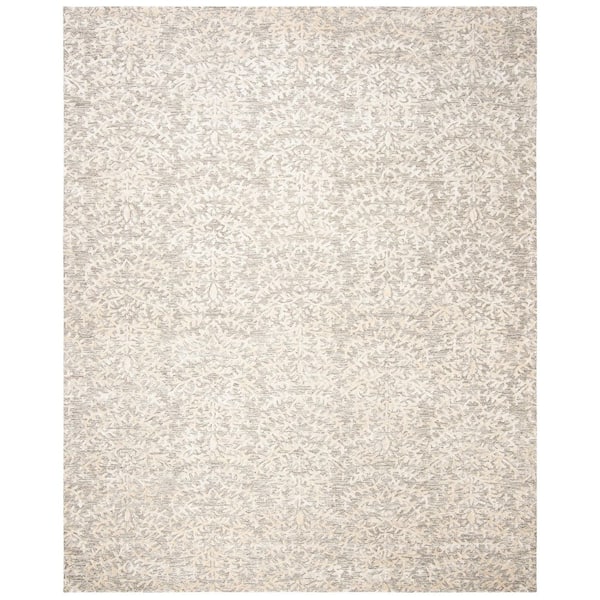 Glamour 8 ft. x 11 ft. Gray/Ivory Ornate Marle Area Rug