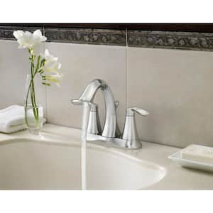 Eva 4 in. Centerset 2-Handle High-Arc Bathroom Faucet in Polished Chrome (2-Pack)
