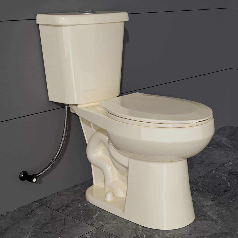 17 in. ADA Toilet 1.1/1.6 GPF Dual Flush 2-Piece Toilet Round Bowl in Bone 