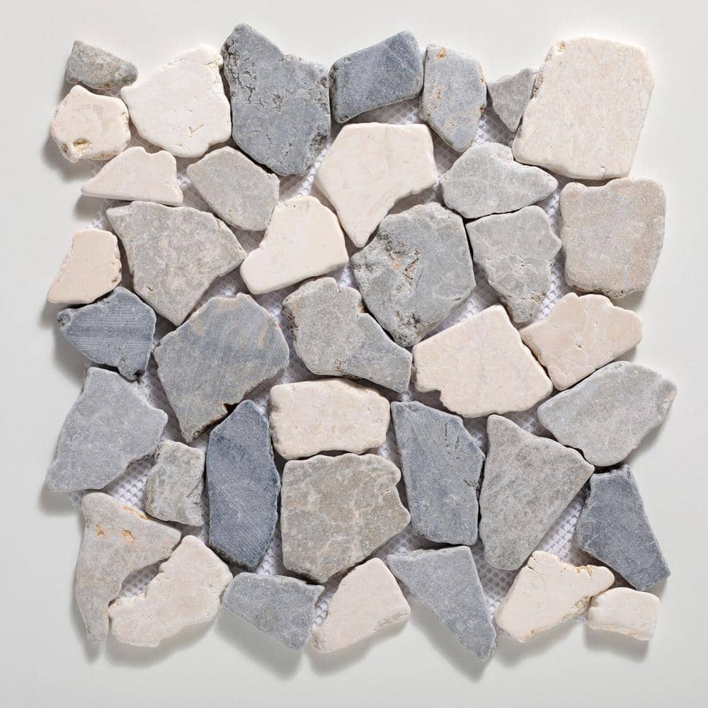 Fit Tile White/Sterling/Grey 11 in. x 11 in. x 9.5mm Indonesian Marble Mesh-Mounted Mosaic (9.28 sq. ft./case) price history on PriceWatchPro