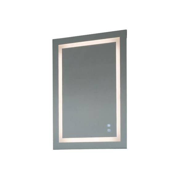 Tatahance 36 in. W x 24 in. H Large Rectangular Anti Fog Frameless Wall Mount Bathroom Vanity Mirror in White