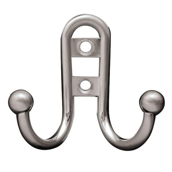 Liberty 2-7/10 in. Satin Nickel Ball End Double Wall Hook