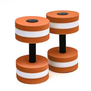 Light Weight Aquatic Exercise Dumbbells For Water Aerobics (Set of 2, Orange)