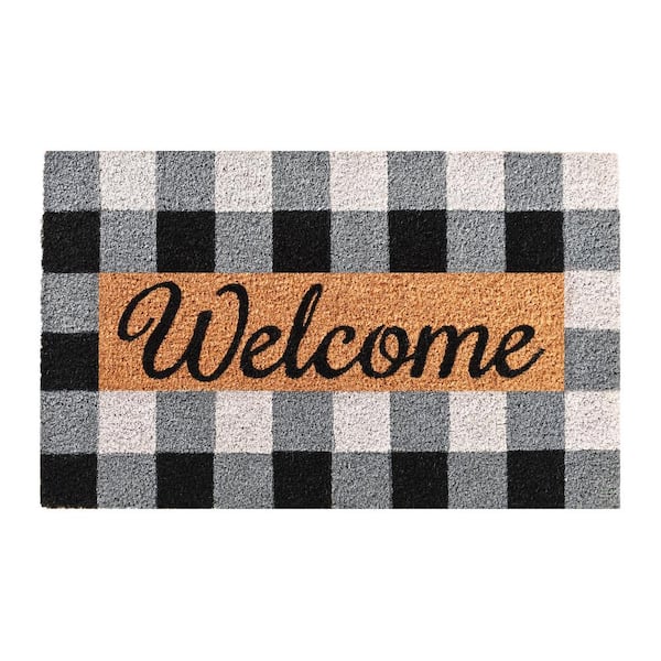 Welcome Buffalo Check Doormat