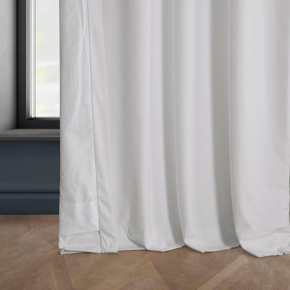 Pillow White Velvet Room-Darkening 120" Curtain Panel