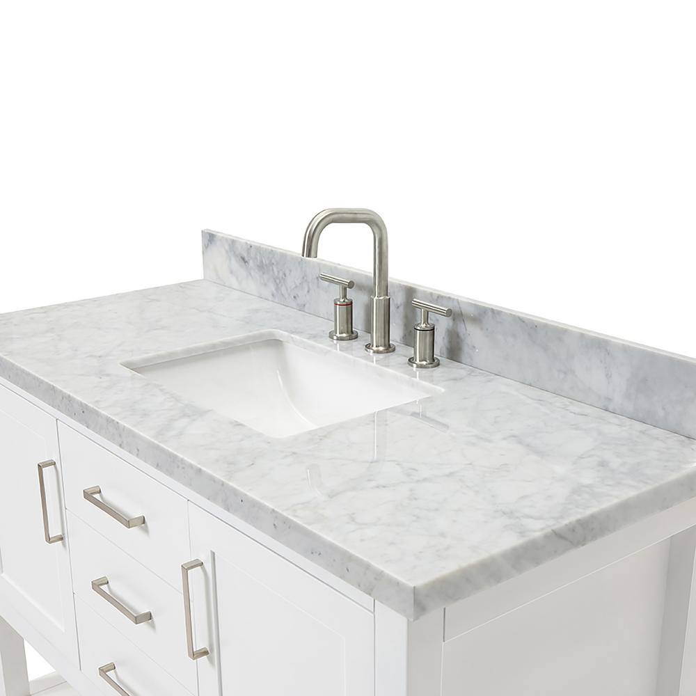 Bayhill 49" White Marble Top Single Sink Vanity