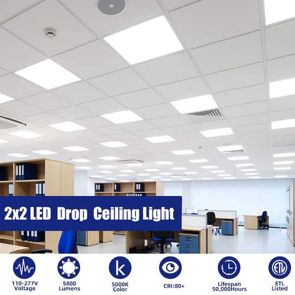 Honbei 2 ft. x 2 ft. 5800LM Integrated LED Panel Light 5000K 2 x 2
