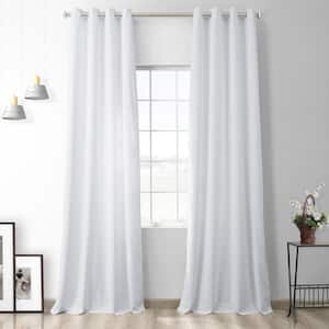 Pillow White Velvet Grommet Blackout Curtain - 50 in. W x 96 in. L