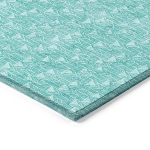 Chantille ACN514 Teal 1 ft. 8 in. x 2 ft. 6 in. Machine Washable Indoor/Outdoor Geometric Area Rug