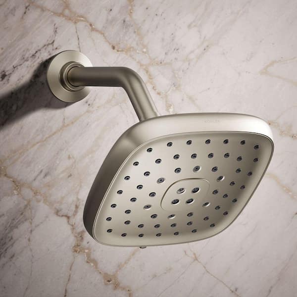 Fordra 3-Spray Patterns 6.817 in. Wall Mount Fixed Shower Head in Vibrant Brushed Nickel