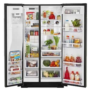 19.8 cu. ft. Side by Side Refrigerator in Black Stainless Steel with Print Shield, Counter Depth