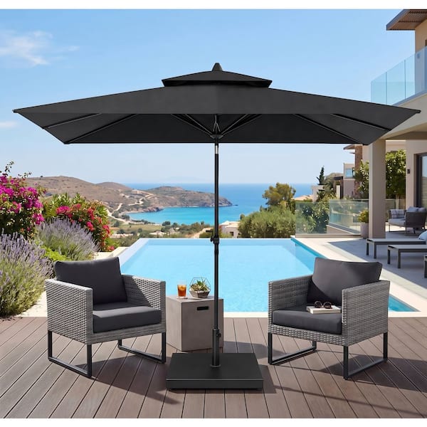 home decorators patio umbrellas Funsite 8Ft Pagoda Umbrella, UV Protect Pool with Heavy Duty Pole, Outdoor Market Umbrella for Holiday Garden Backyard, Black White Stripe : Patio, Lawn & Garden shielding you from harmful 98% UV rays while enjoying your time outdoors Home Decorators Collection - Market