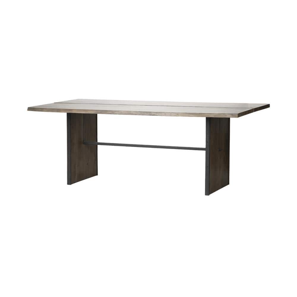 Brown Wood 38 in. Sled Dining Table Seats 6) price history on PriceWatchPro