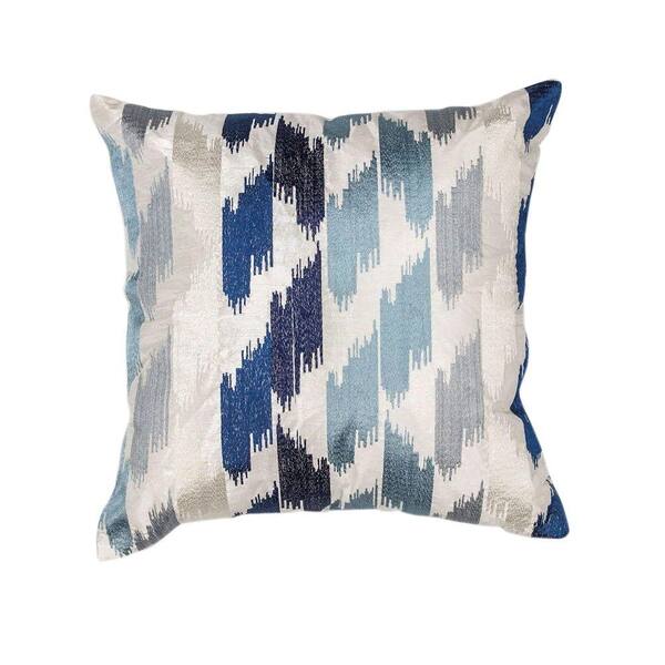 Kas Rugs Cross Stripe Blue Decorative Pillow