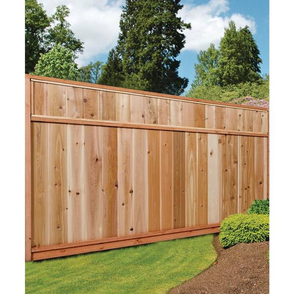 6 Ft X 8 Ft Premium Cedar Solid Top Fence Panel With Stained Spf Frame Actual Size 68 3 8 In H X 96 In W 6x8stp The Home Depot 6 Ft X 8 Ft Premium Cedar Solid Top Fence Panel With Stained Spf Frame Actual Size 68 3 8 In H X 96 In W 6x8stp The Home Depot