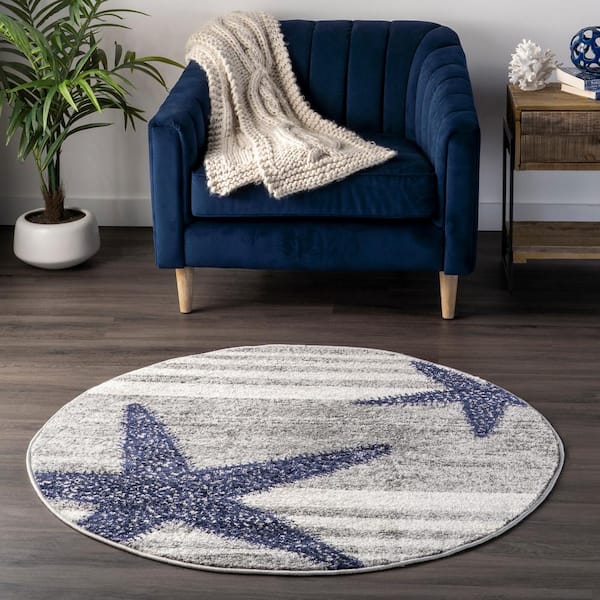 Thomas Paul Starfish Gray 4 ft. Round Indoor Area Rug