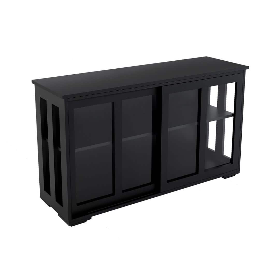 41.93 x13.99 x24.61 In. Black Kitchen Glass Door Storage Shelf Cabinet price history on PriceWatchPro