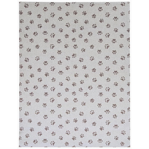 FOSS FLOORS Grey 6 ft. x 8 ft. Paws Rug Indoor/Outdoor Area Rug