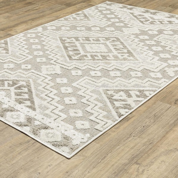 2 X 8 Beige, Gray Solid Color Washable Area Rug Runner Rug