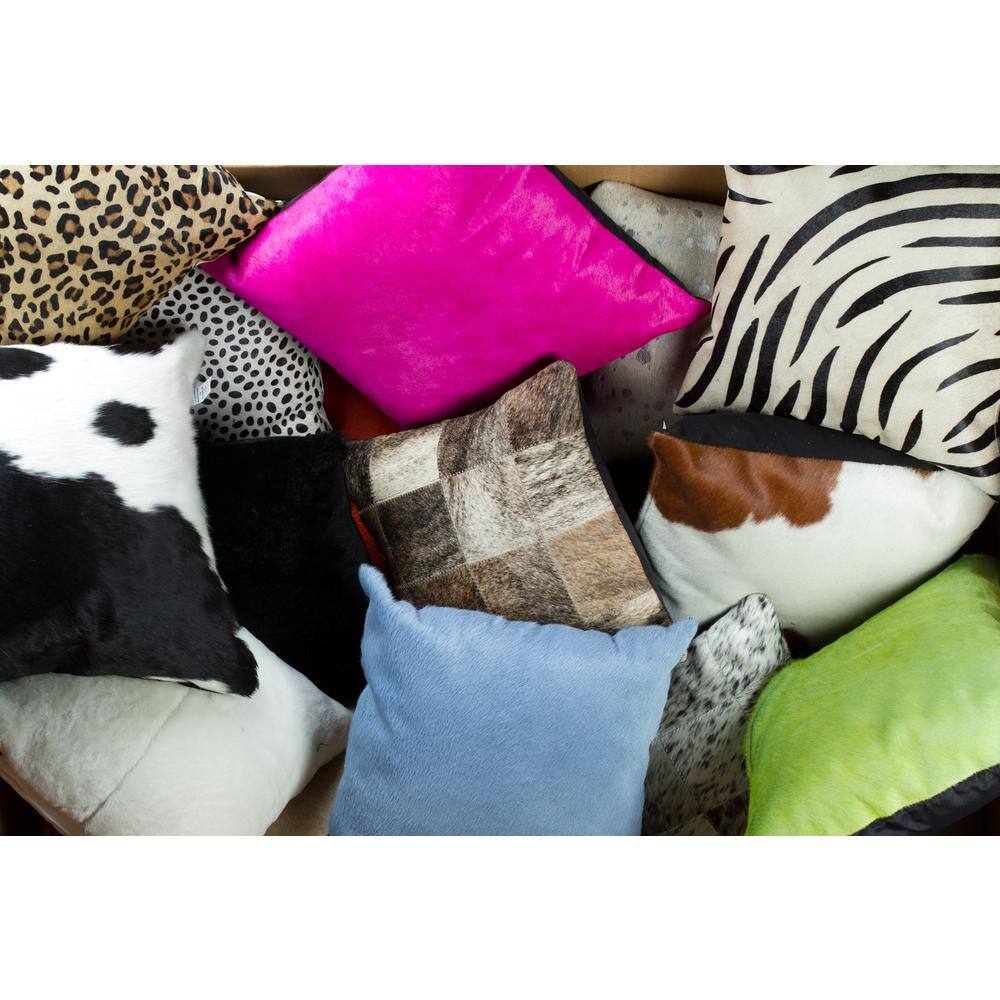 Leopard Print 18" Cowhide Throw Pillow