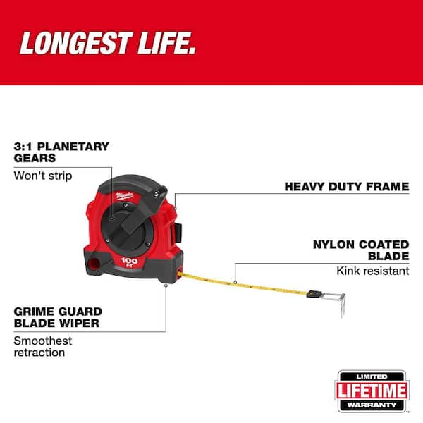 100FT Closed Reel Long Tape Measure