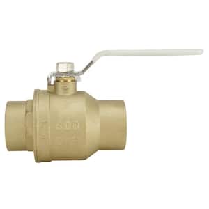 2 in. Lead Free Brass Solder Ball Valve with Stainless Steel Ball and Stem