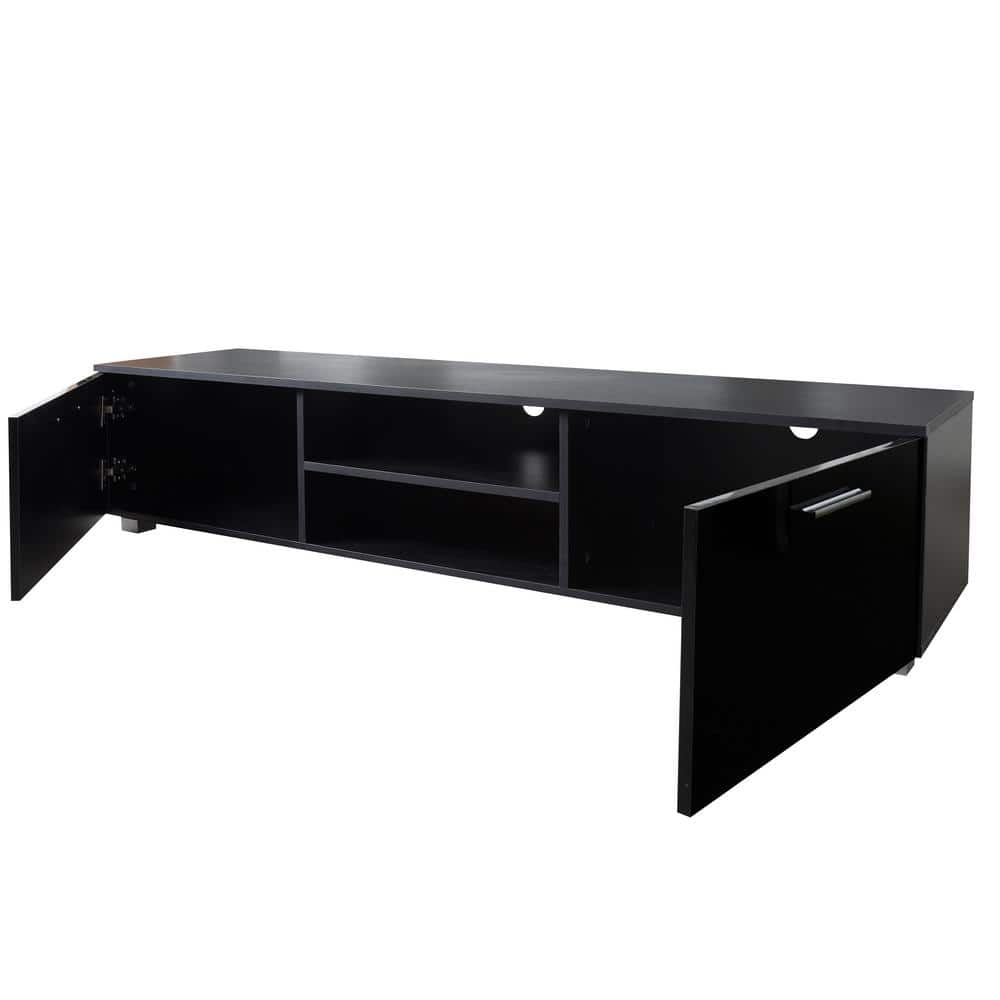 62.99 in. W x 15.75 in. D x 14.17 in. H Bathroom Black Linen Cabinet