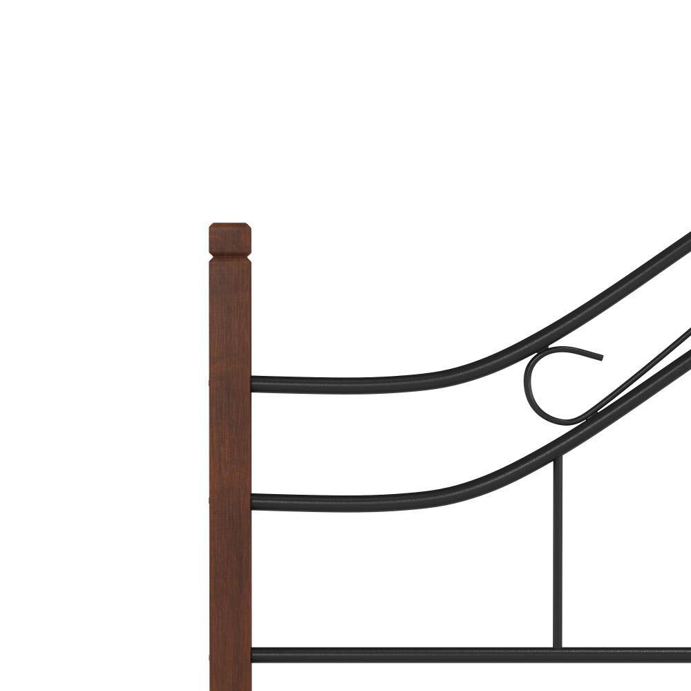 Matson King Cherry and Black Metal Headboard