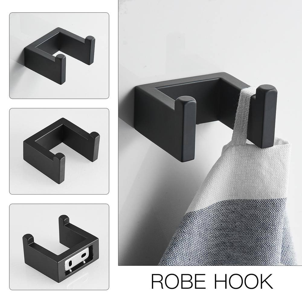 Matte Black Metal 4-Piece Bathroom Hardware Set