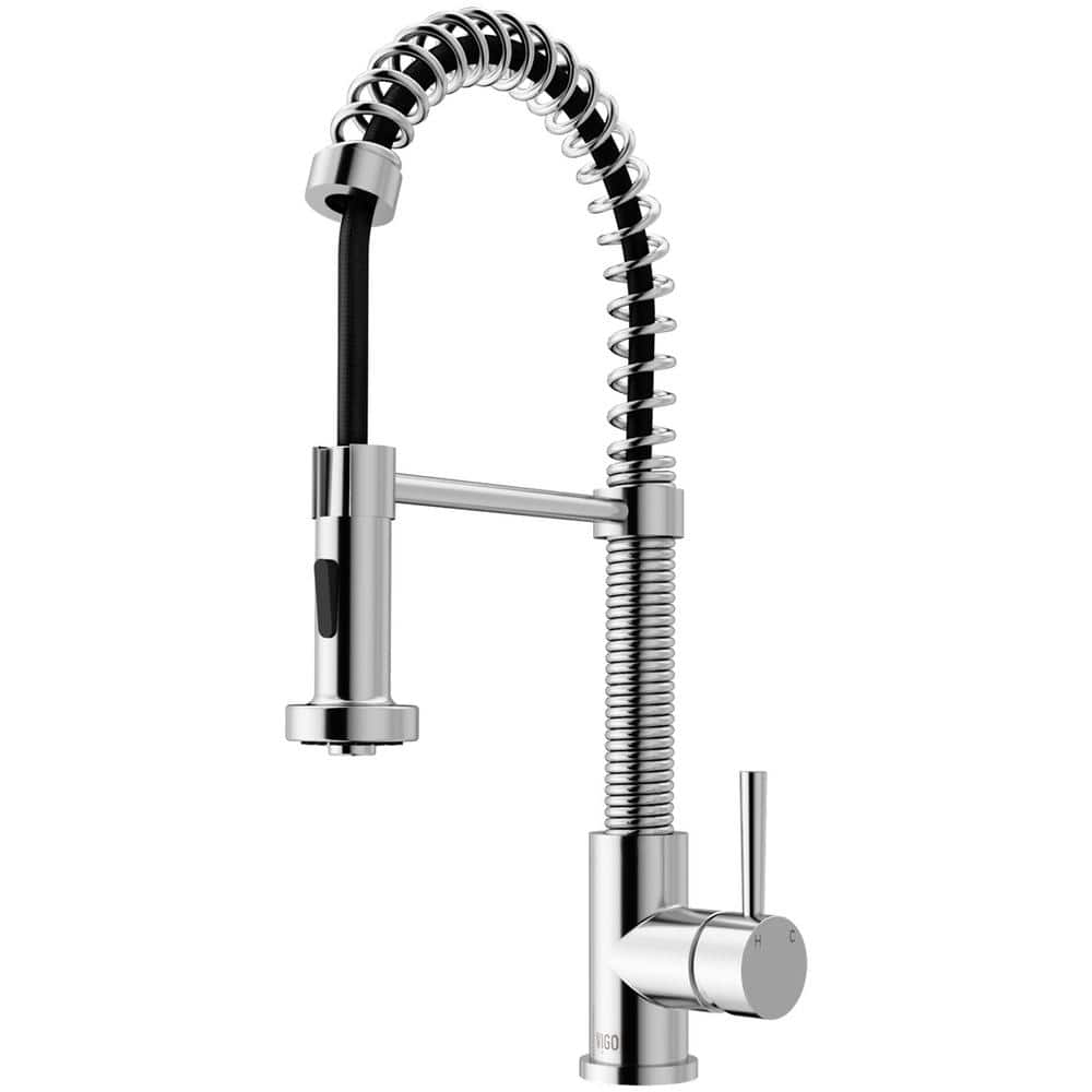 VG02001CH 18.5"" Chrome Pull-Out Spray Kitchen Faucet with 360-Degree Swivel and Single-Lever Water -  Vigo
