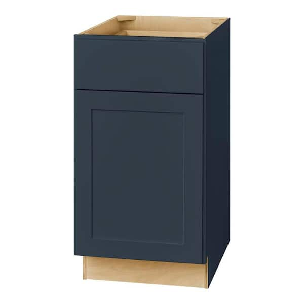 Avondale 18 in. W x 24 in. D x 34.5 in. H Ready to Assemble Plywood Shaker Base Kitchen Cabinet in Ink Blue