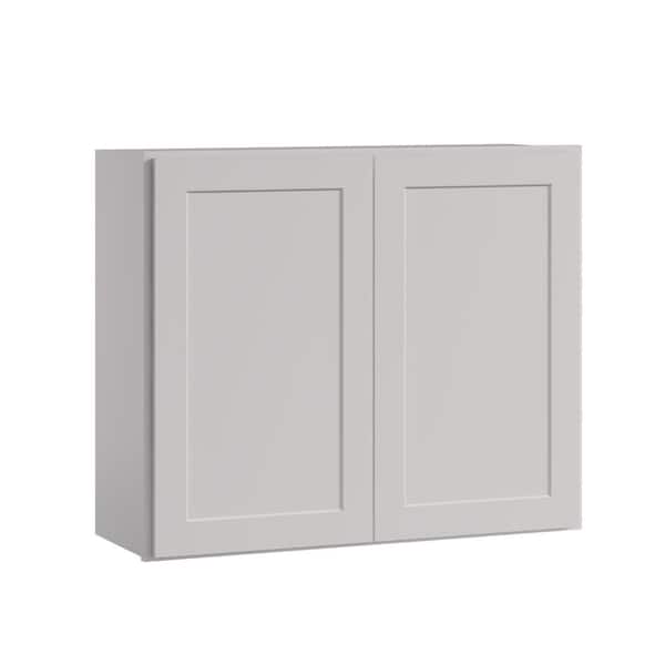 36 in. W x 12 in. D x 30 in. H in Shaker Dove Plywood Ready to Assemble Kitchen Wall Cabinet with Doors and Shelves