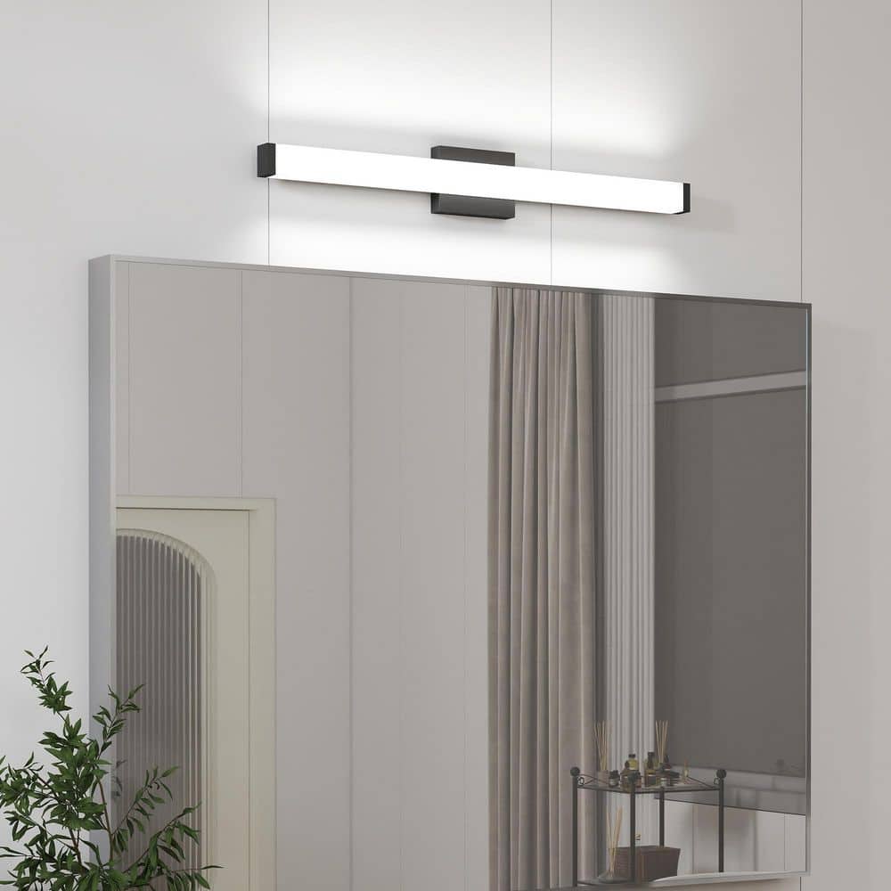 33 in. Integrated LED Black Bathroom Vanity Light Bar w/Acrylic Shade, 6000K Cool White Light price history on PriceWatchPro