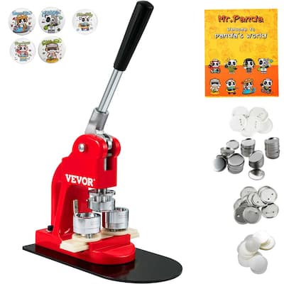 Button Maker Machine Badge Pin Machine 1.25 in. 32 mm 500-Free Parts Press Kit