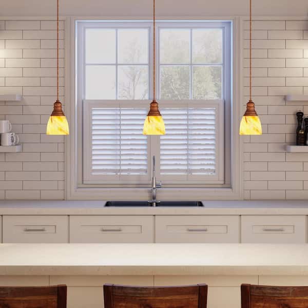 1-Light Walnut Hanging Mini Pendant