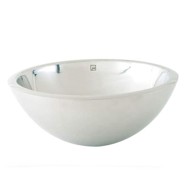 DECOLAV Simply Stainless Double Walled Vessel Sink in Polished Stainless Steel -