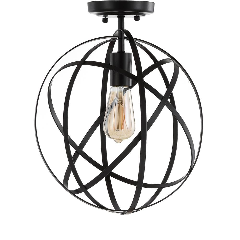 13" Oil Rubbed Bronze Drum LED Flush Mount Ceiling Light