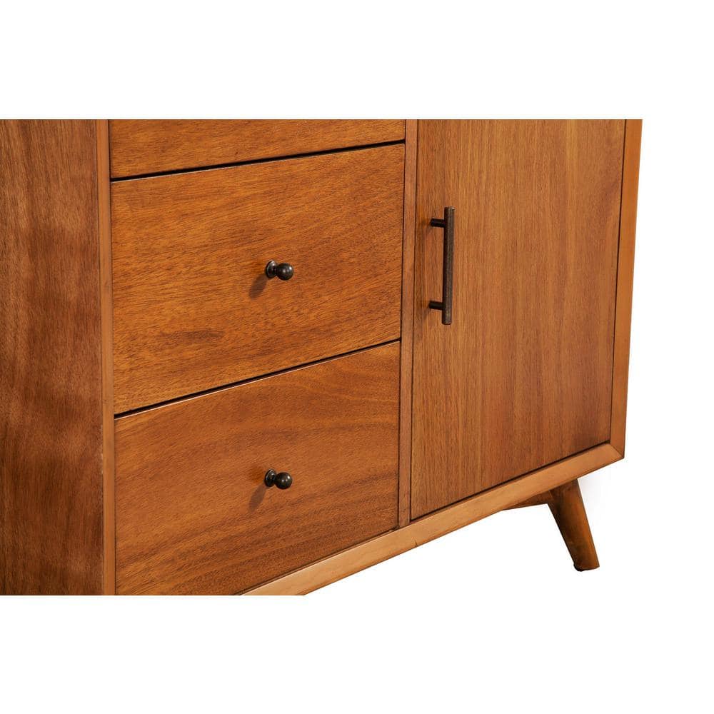 Acorn Brown 40" Mahogany Solid Wood Mid-Century Accent Cabinet