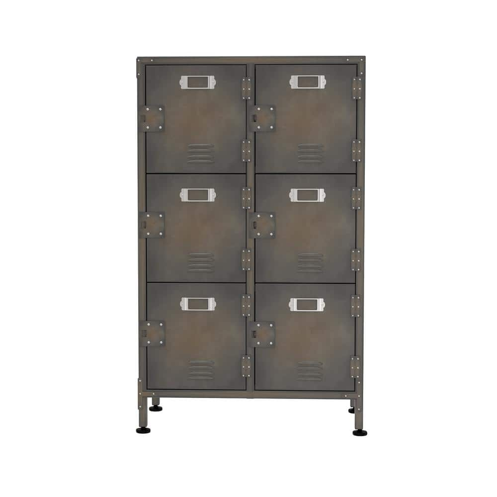 wetiny Retro Gray China Cabinet with 6-Door hwW51932958 - The Home Depot